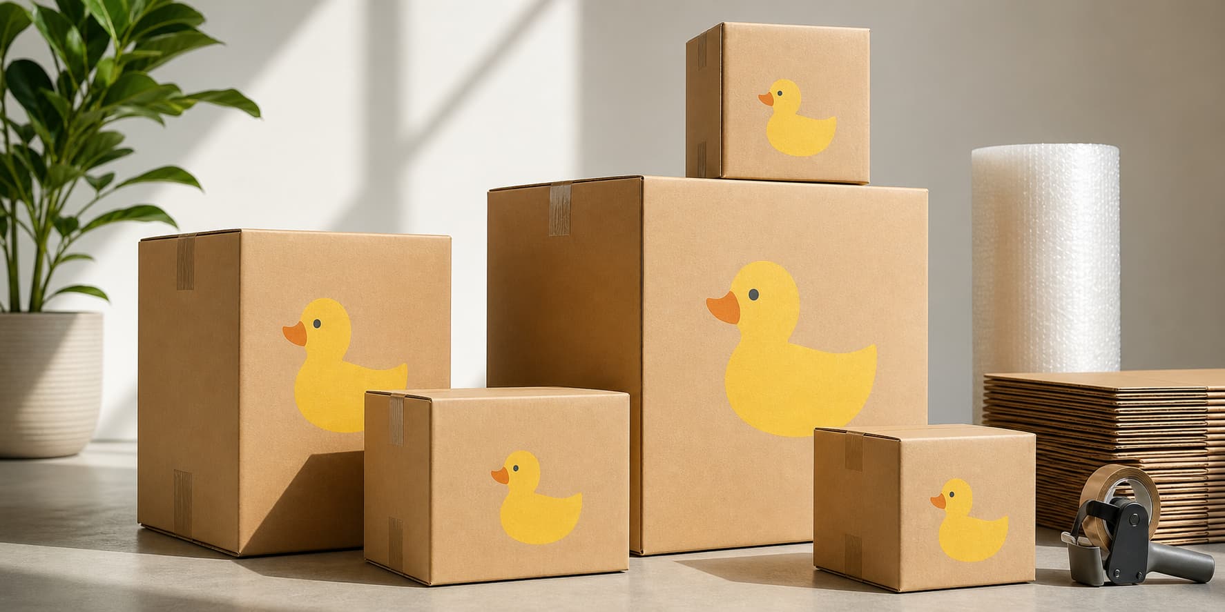 Corrugated box material and packaging supplies